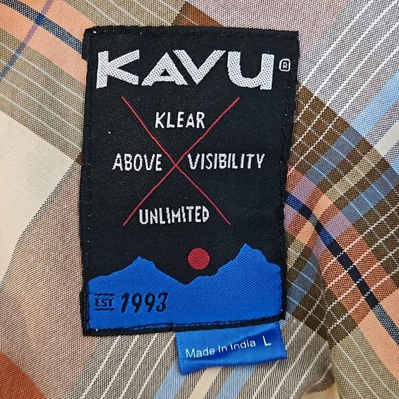 KAVU Freestone Short-sleeve Button-up Plaid Print Shirt | Men's Large - Picture 9 of 12